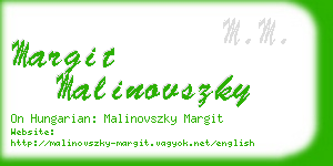 margit malinovszky business card